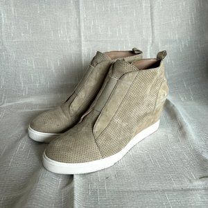 Linea Paolo Neutral Suede Felicia Wedge Sneaker